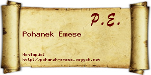 Pohanek Emese névjegykártya